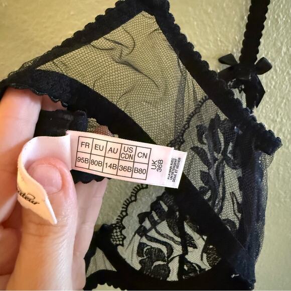 Agent Provocateur Winnette Plunge Underwired Bra in Black Size 36B - Picture 5 of 5